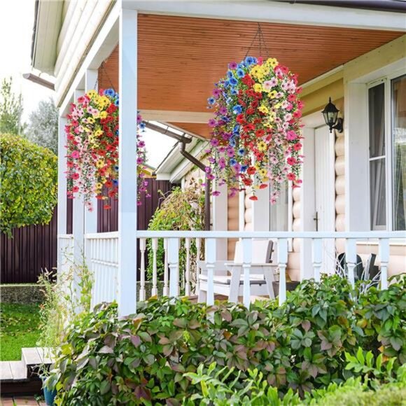 Artificial Flowers for Outdoors Hanging Faux Plants for Spring Summer - Picture 6 of 7